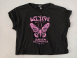 Crop tričko s motýlem